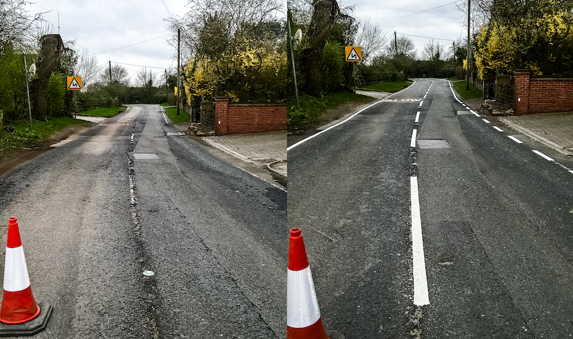 line marking before and after