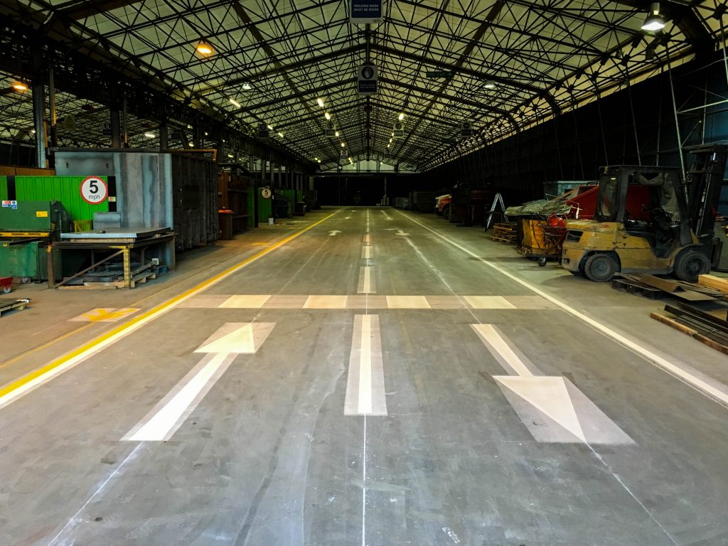 thermoplastic warehouse line marking