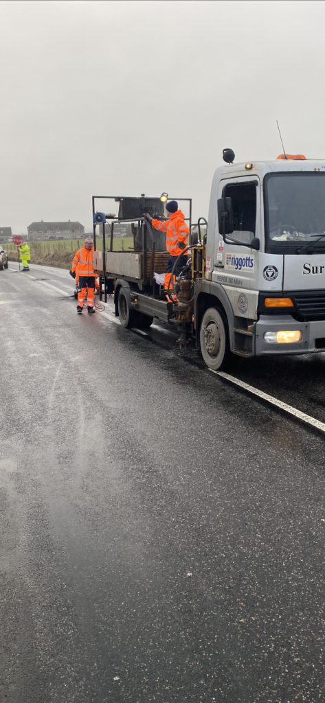 Reflective Road Stud Installation